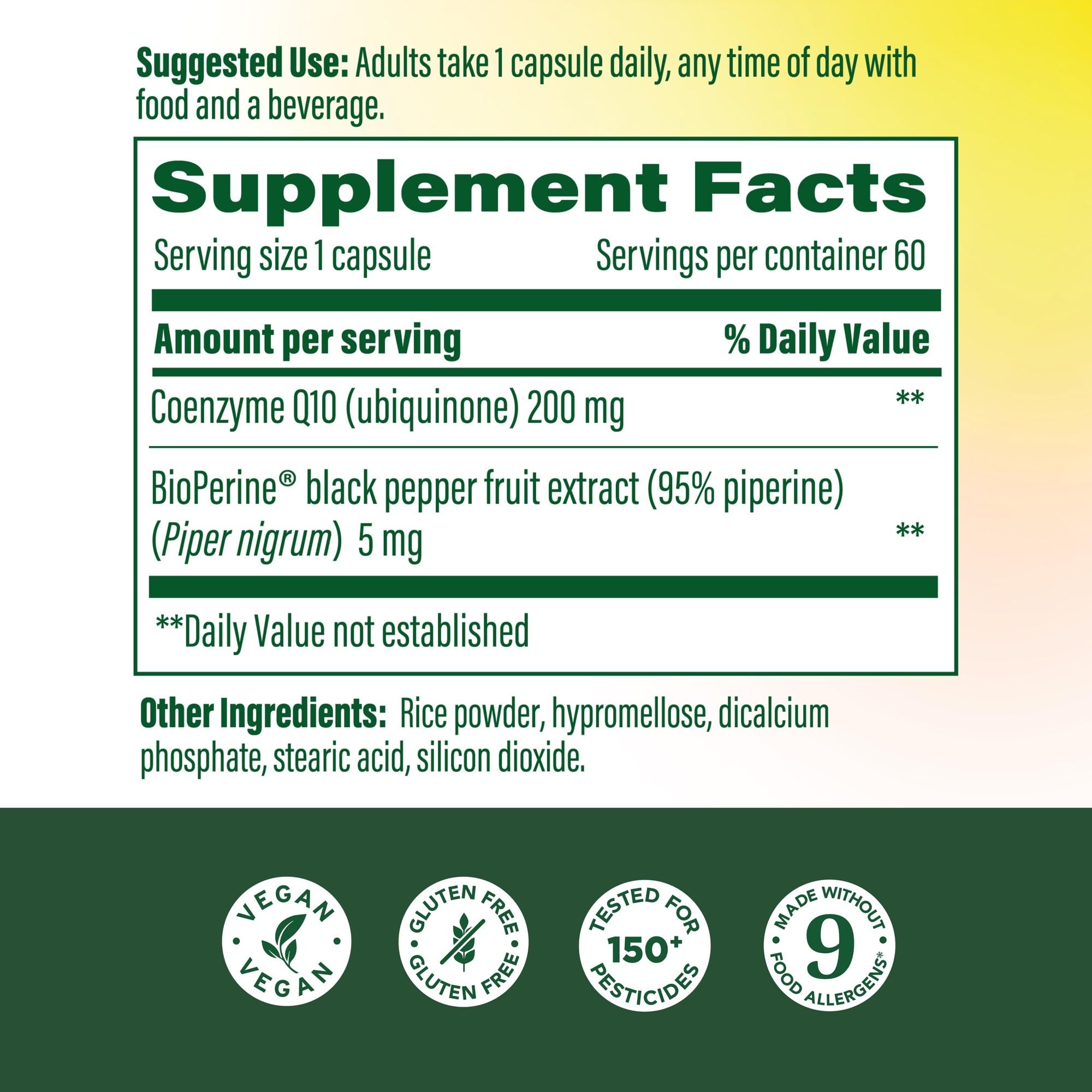 MegaFood CoQ10 supplement bottle with 60 capsules
