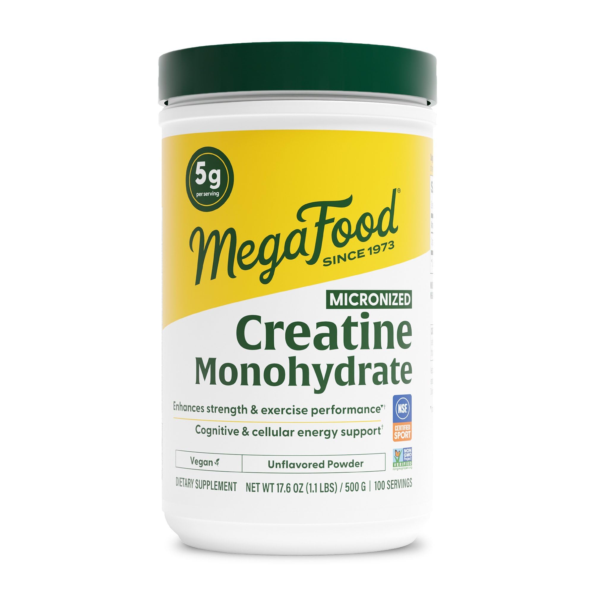 MegaFood Creatine Monohydrate Unflavoured Powder front view