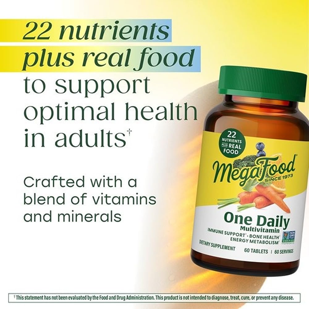 MegaFood Daily Multivitamin 141g side view with dosage information
