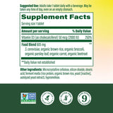MegaFood Daily Vitamin D3 supplement back view showing ingredients