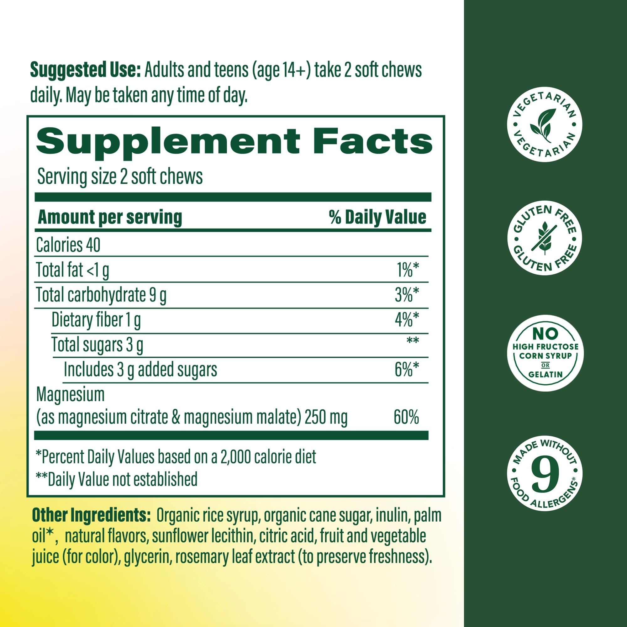 MegaFood daily wellness + Calm Magnesium Chews grape flavour soft chews
