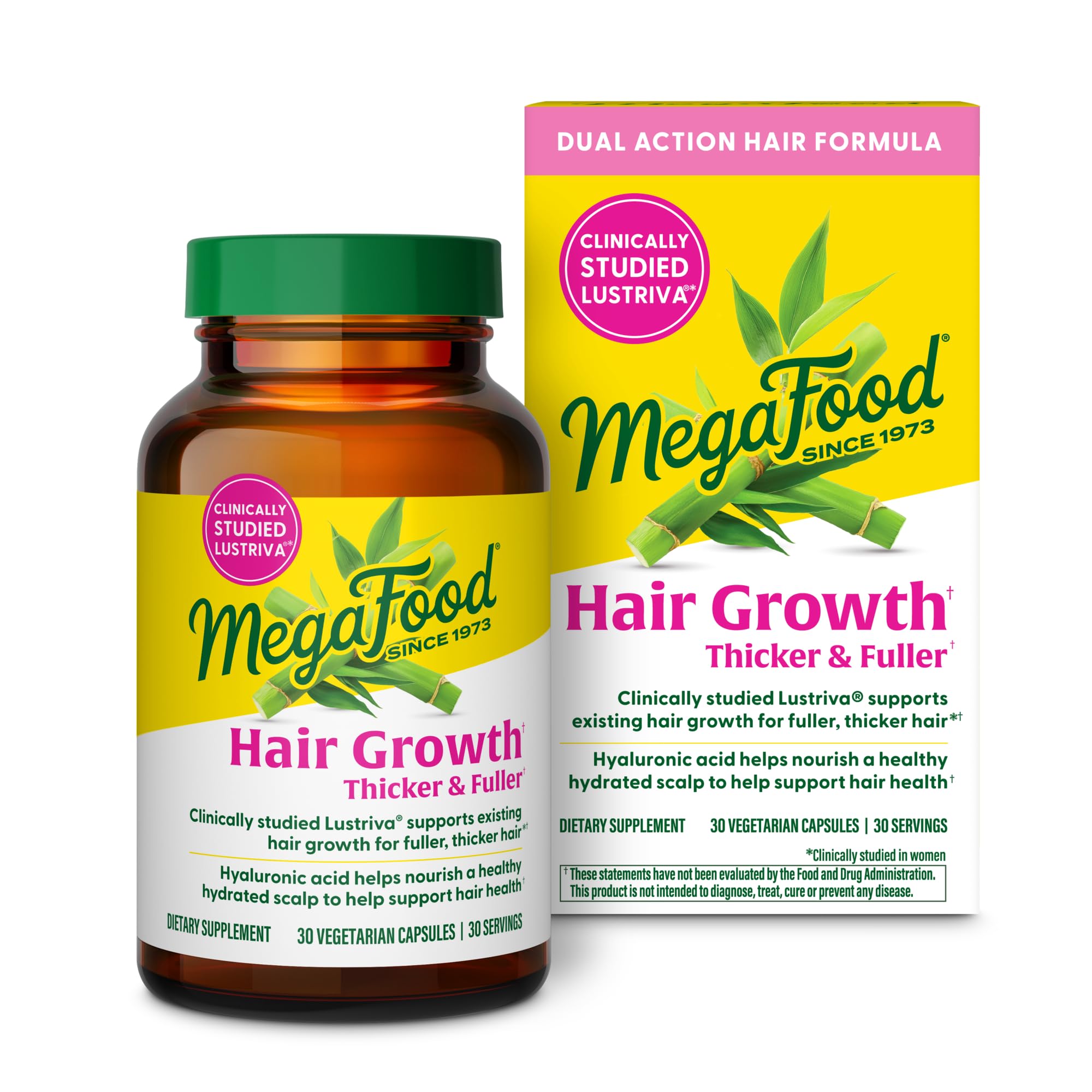 MegaFood Hair Growth Support Capsules front view with packaging