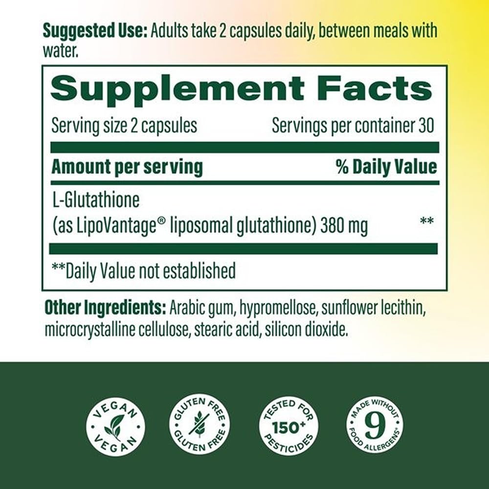 MegaFood Liposomal Glutathione 60 Capsules side view