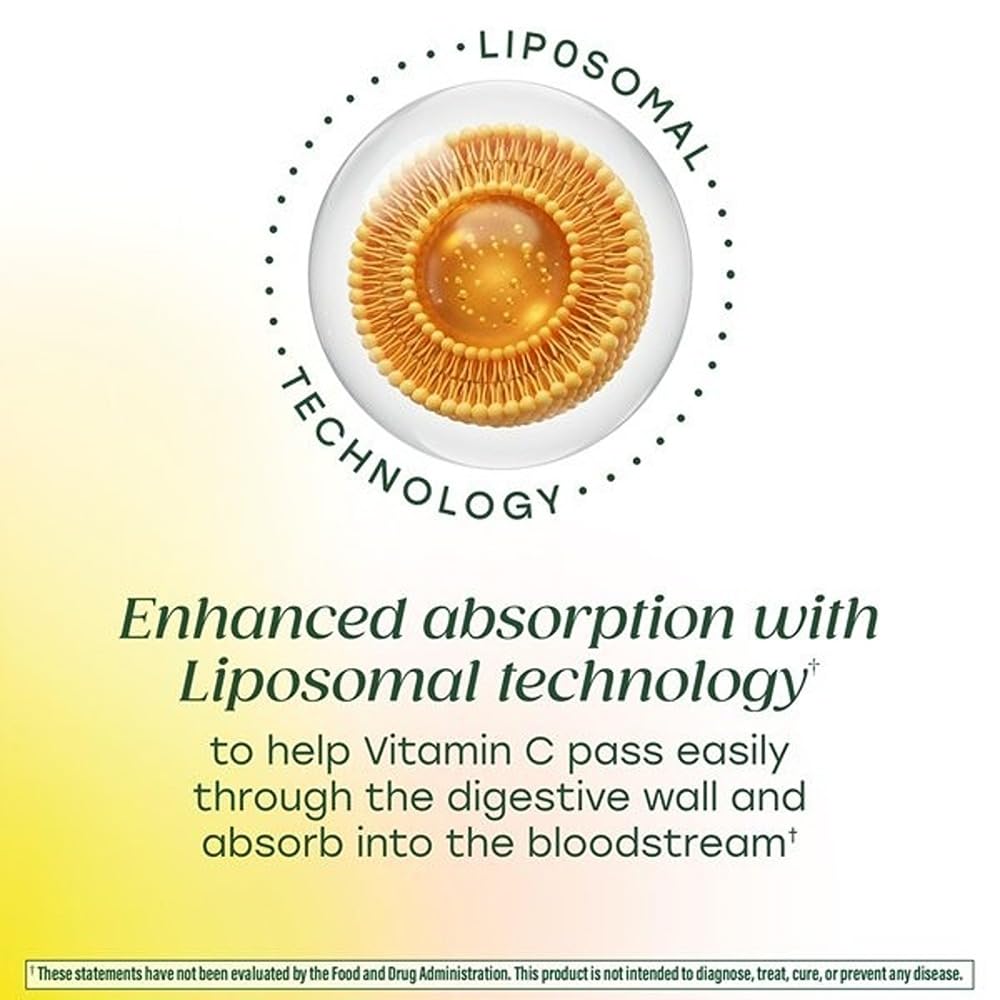 MegaFood Liposomal Vitamin C Capsules on a wooden table