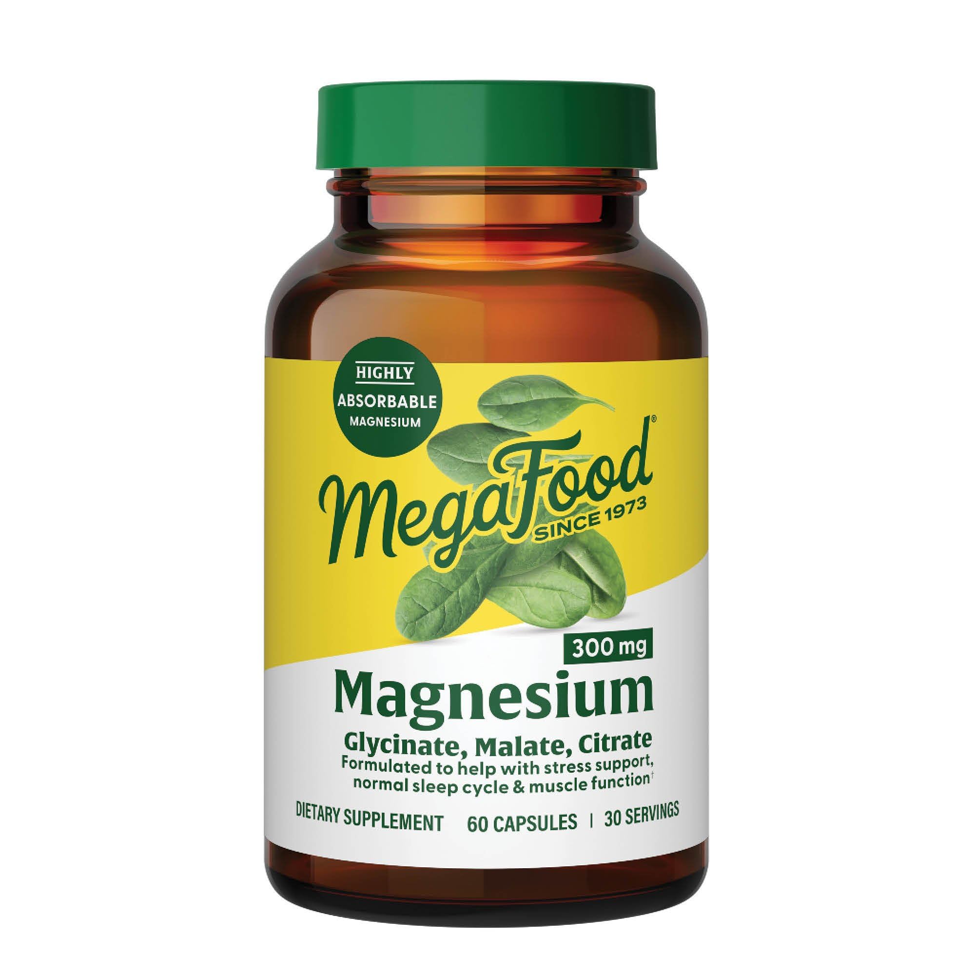 MegaFood Magnesium Capsules front view with packaging
