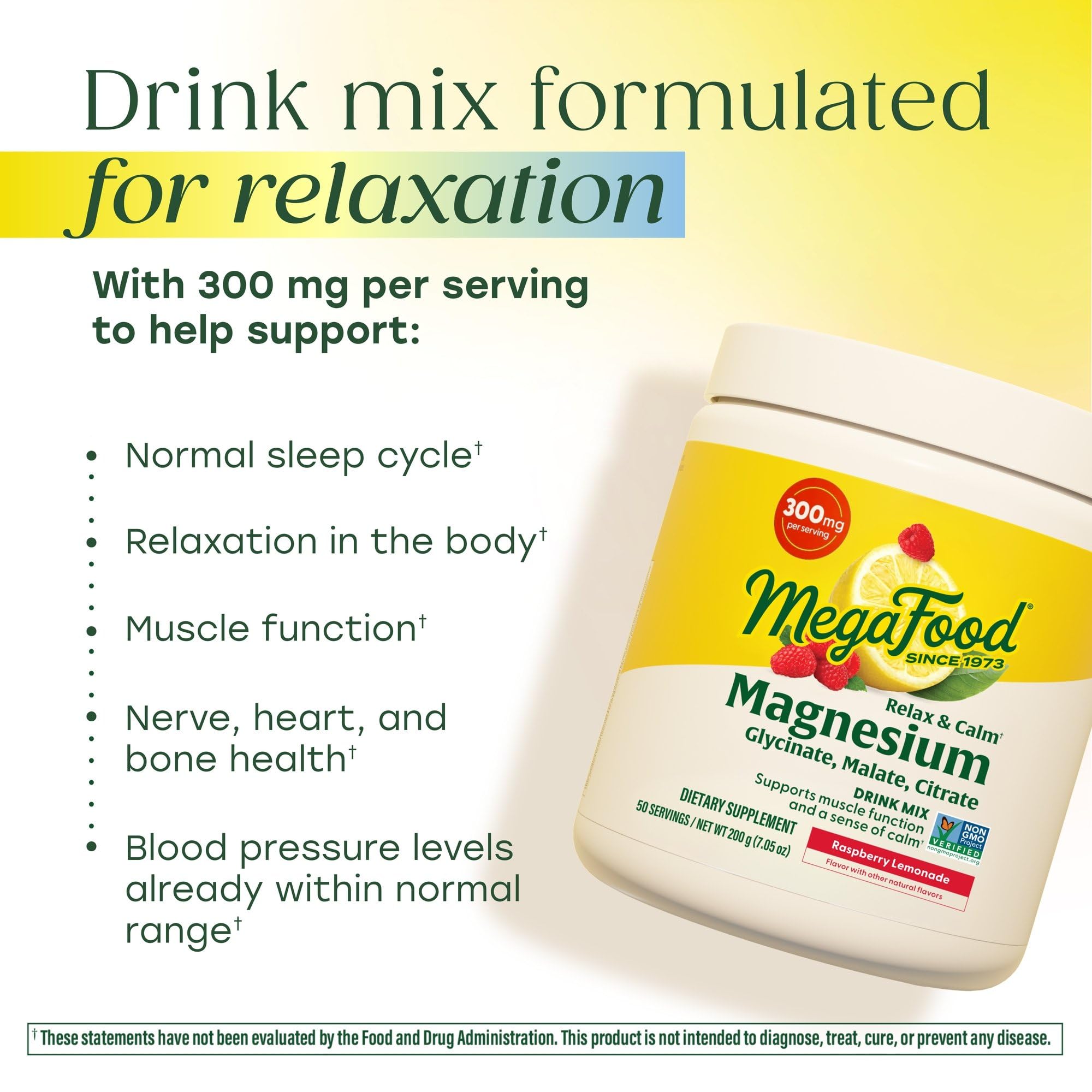 MegaFood Magnesium daily wellness & Calm Drink Mix raspberry lemonade drink
