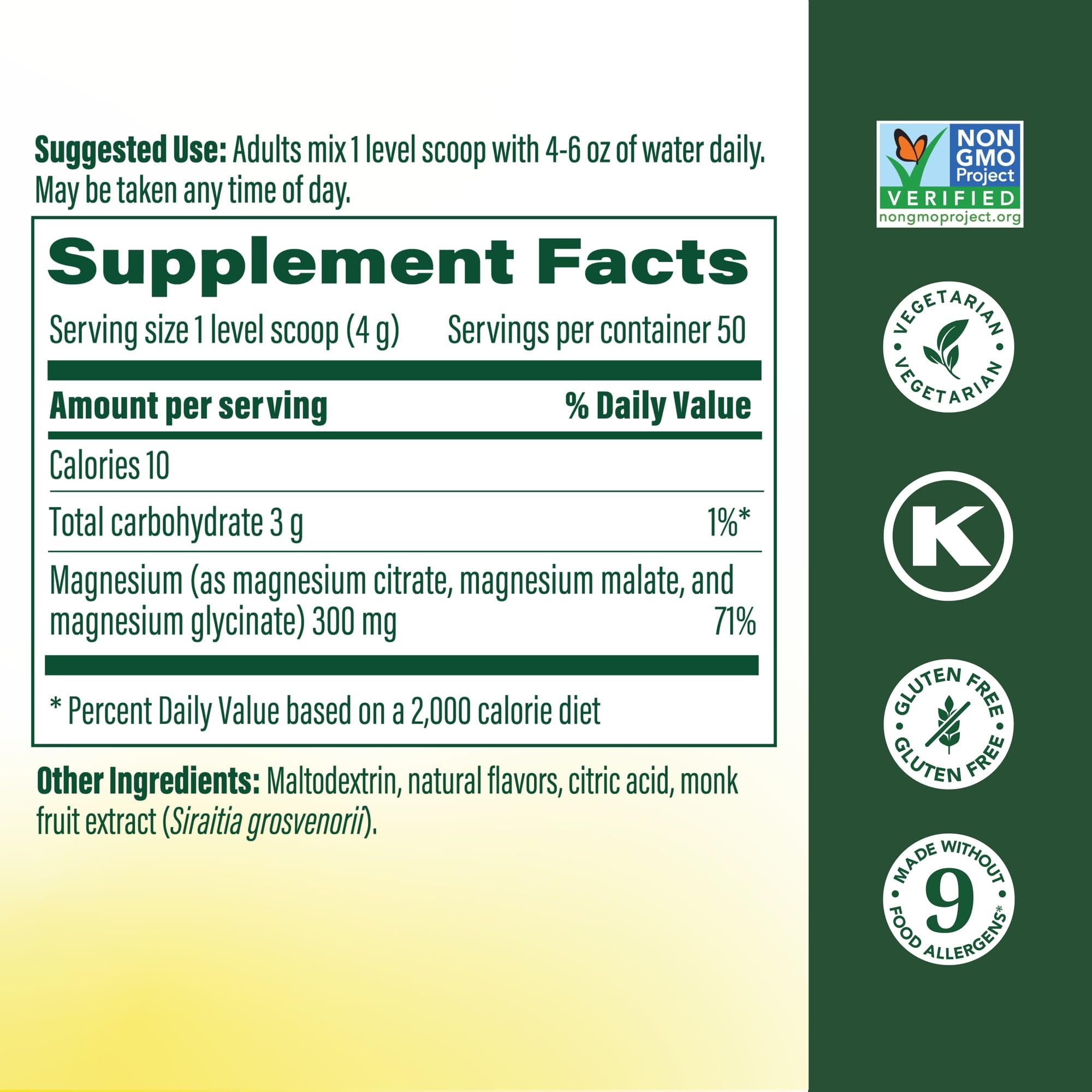 MegaFood Magnesium daily wellness & Calm Drink Mix scoop and powder
