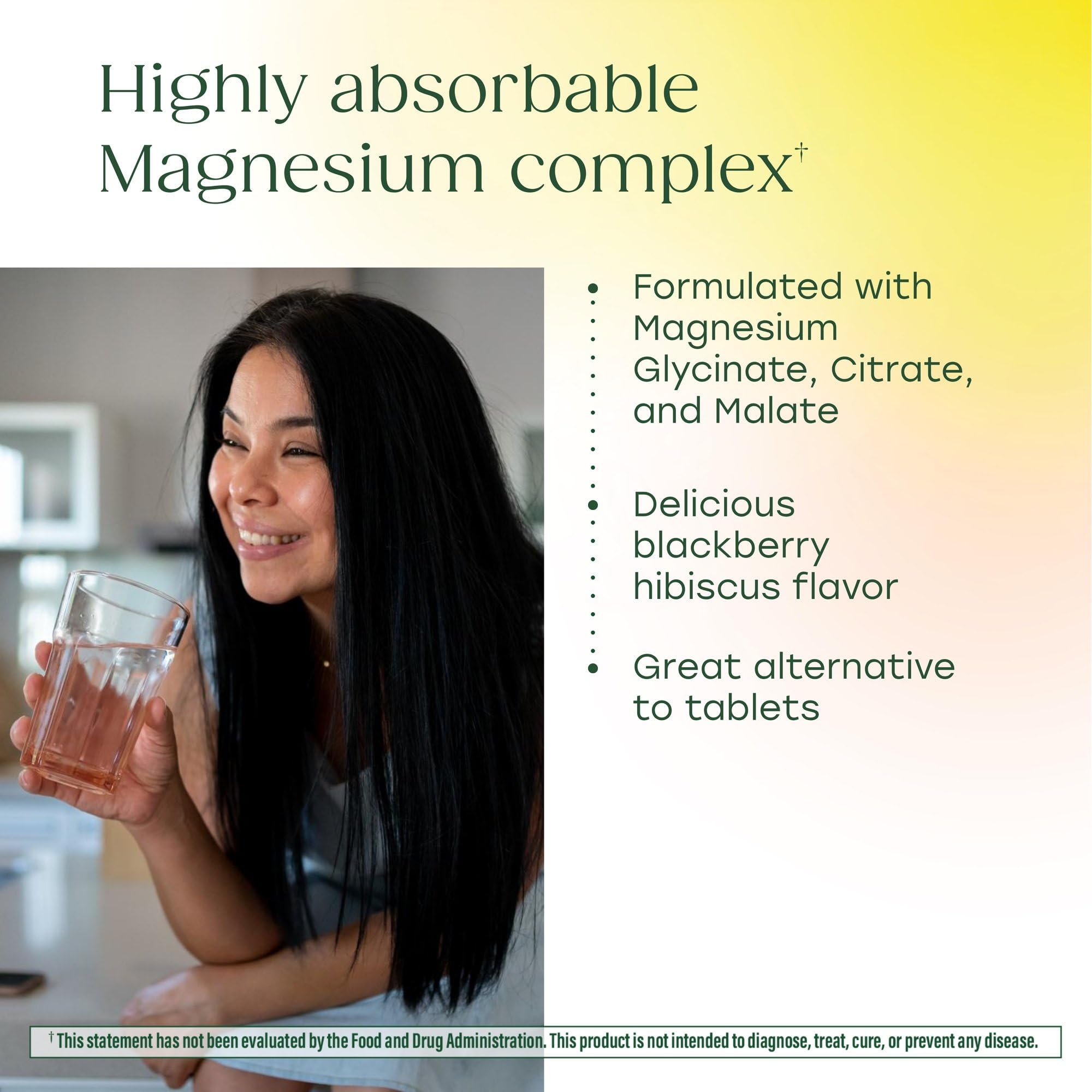 MegaFood Magnesium Drink Mix 300mg Blackberry Hibiscus mixed in water