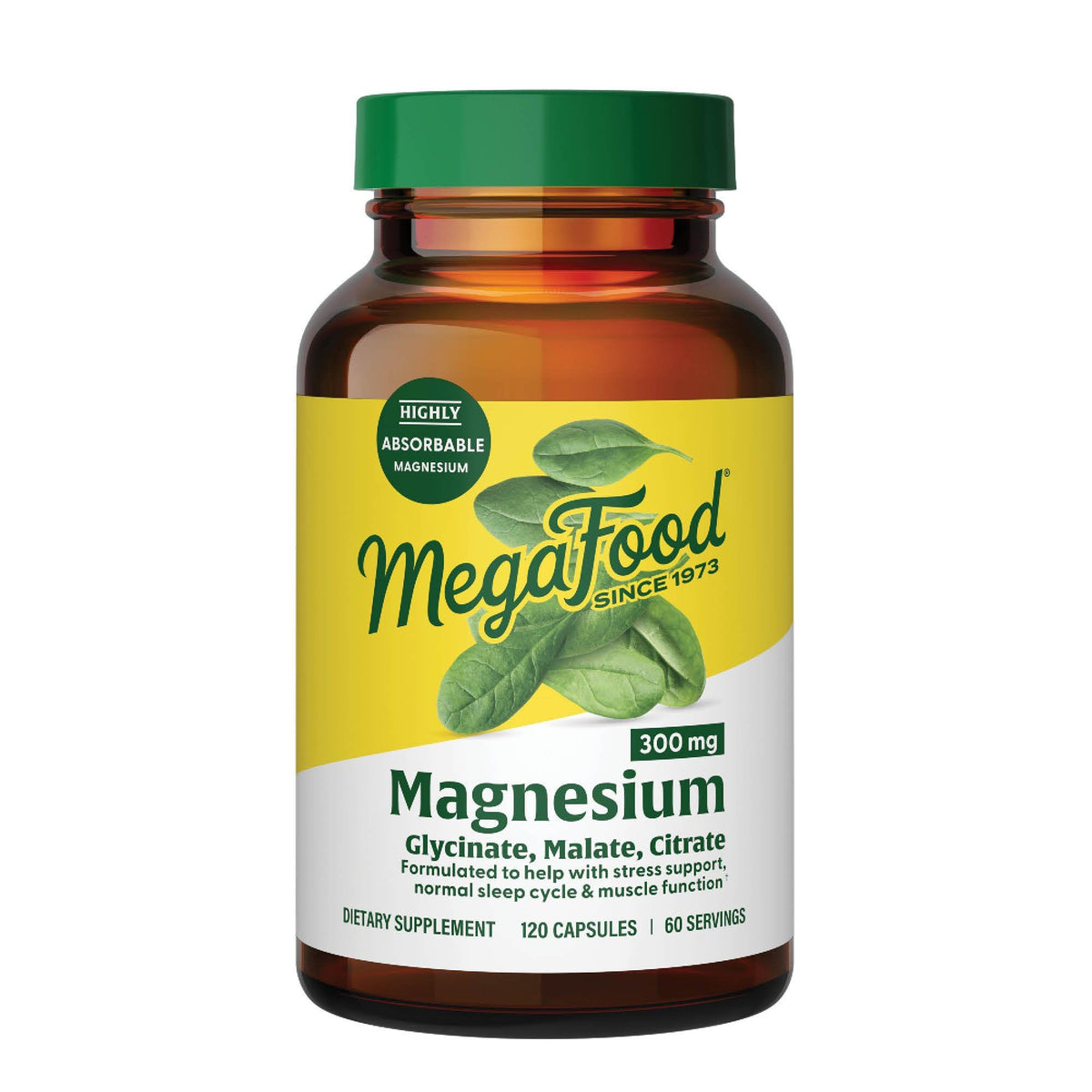 MegaFood Magnesium Supplement 300mg front view with packaging