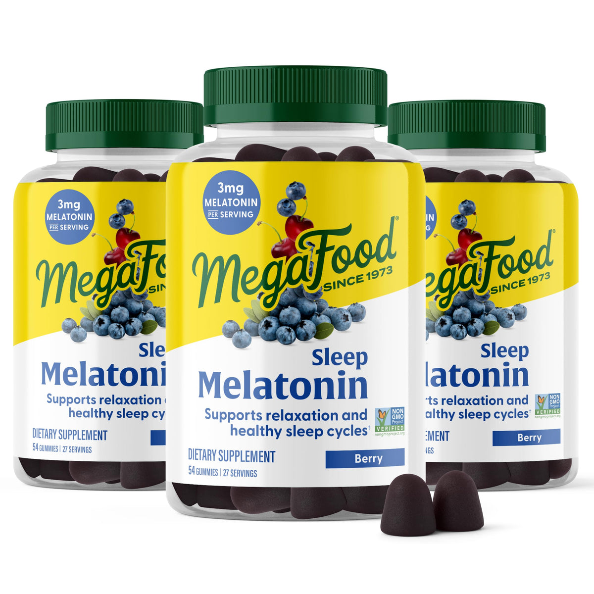 MegaFood Melatonin Gummies front view with packaging