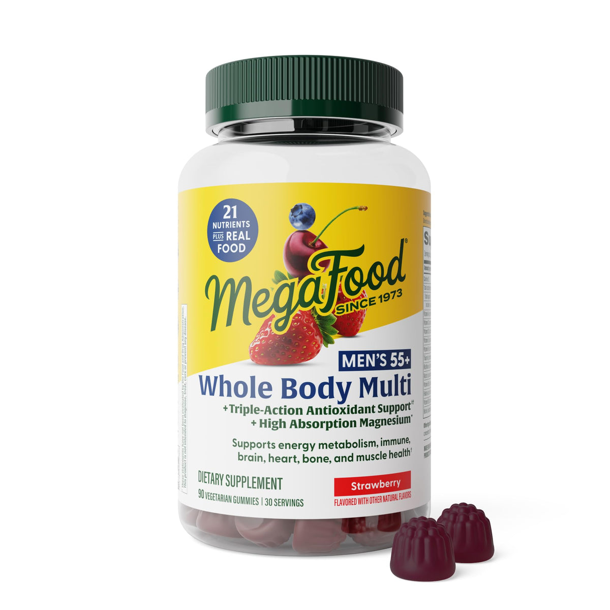 MegaFood Men's 55+ Multivitamin Gummies front view