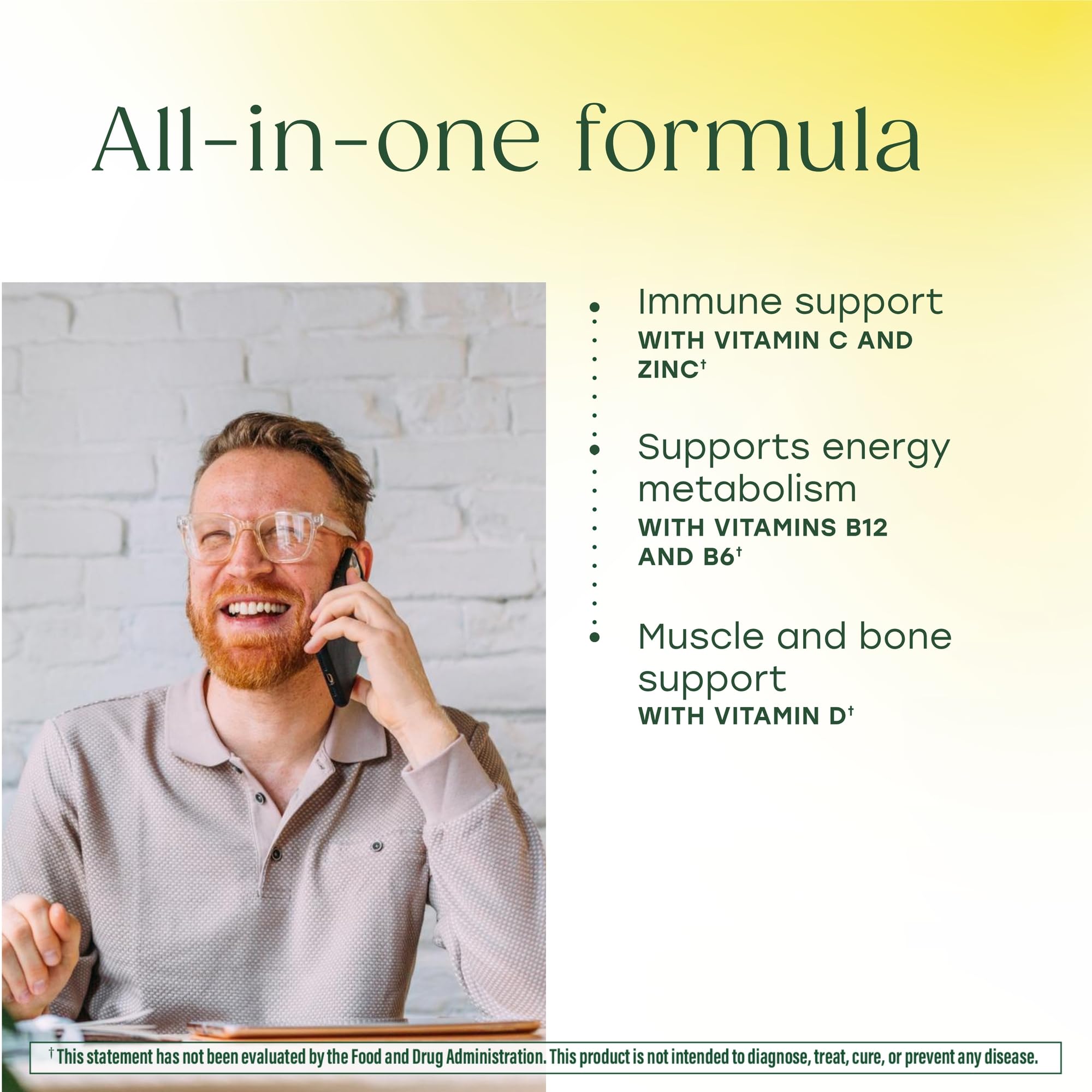 MegaFood Men's Multivitamin 40+ ingredients list on back of packaging