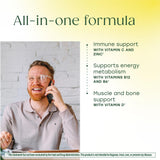 MegaFood Men's Multivitamin 40+ ingredients list on back of packaging
