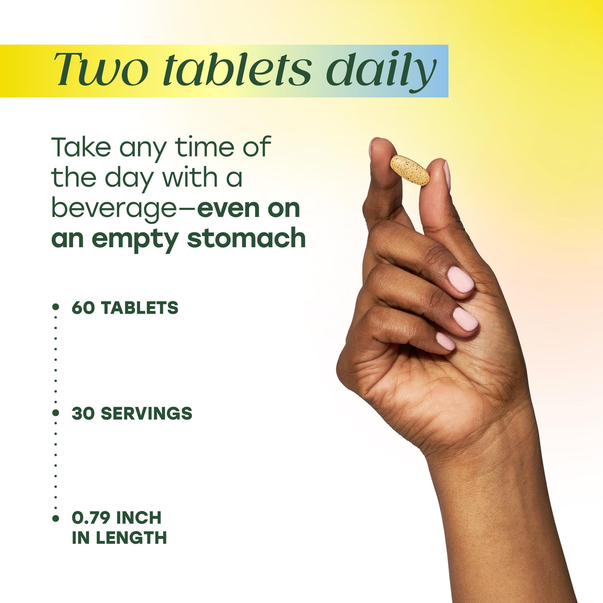 MegaFood Multivitamin 227g showing nutrition facts on the label