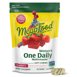 MegaFood Multivitamin Chewables for Women, 60 Count, Mixed Berry Flavour front view