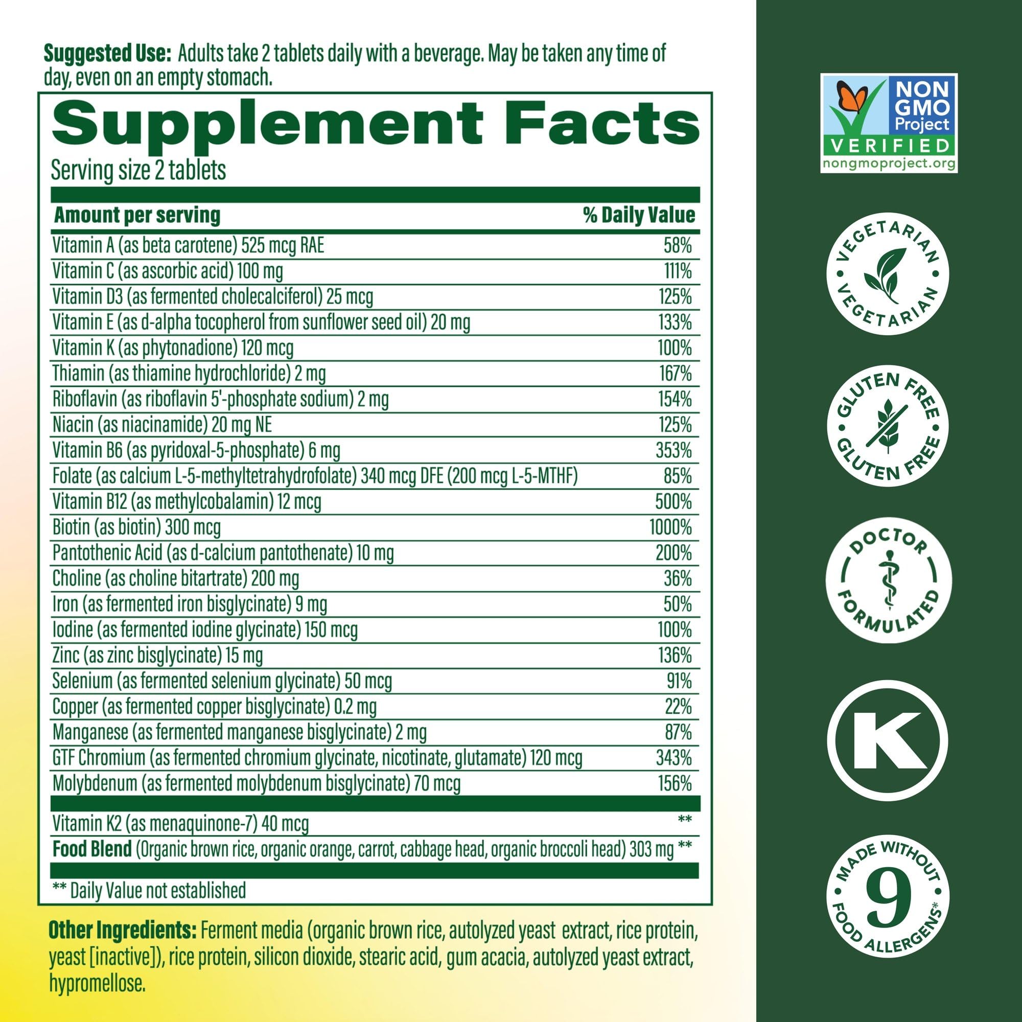 MegaFood Multivitamin for Women 40+ side view of tablets