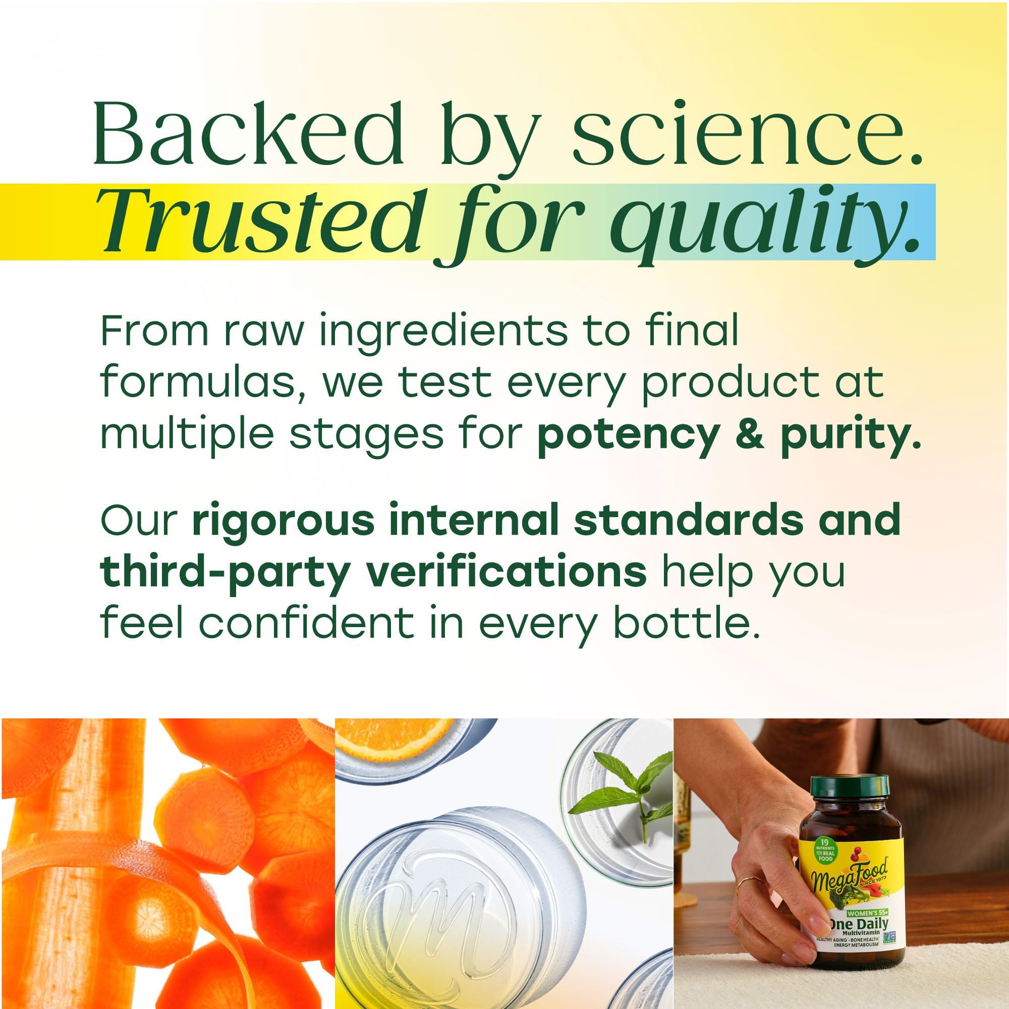 MegaFood Multivitamin tablet in hand