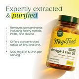 MegaFood Omega-3 Fish Oil Softgels with lemon infusion