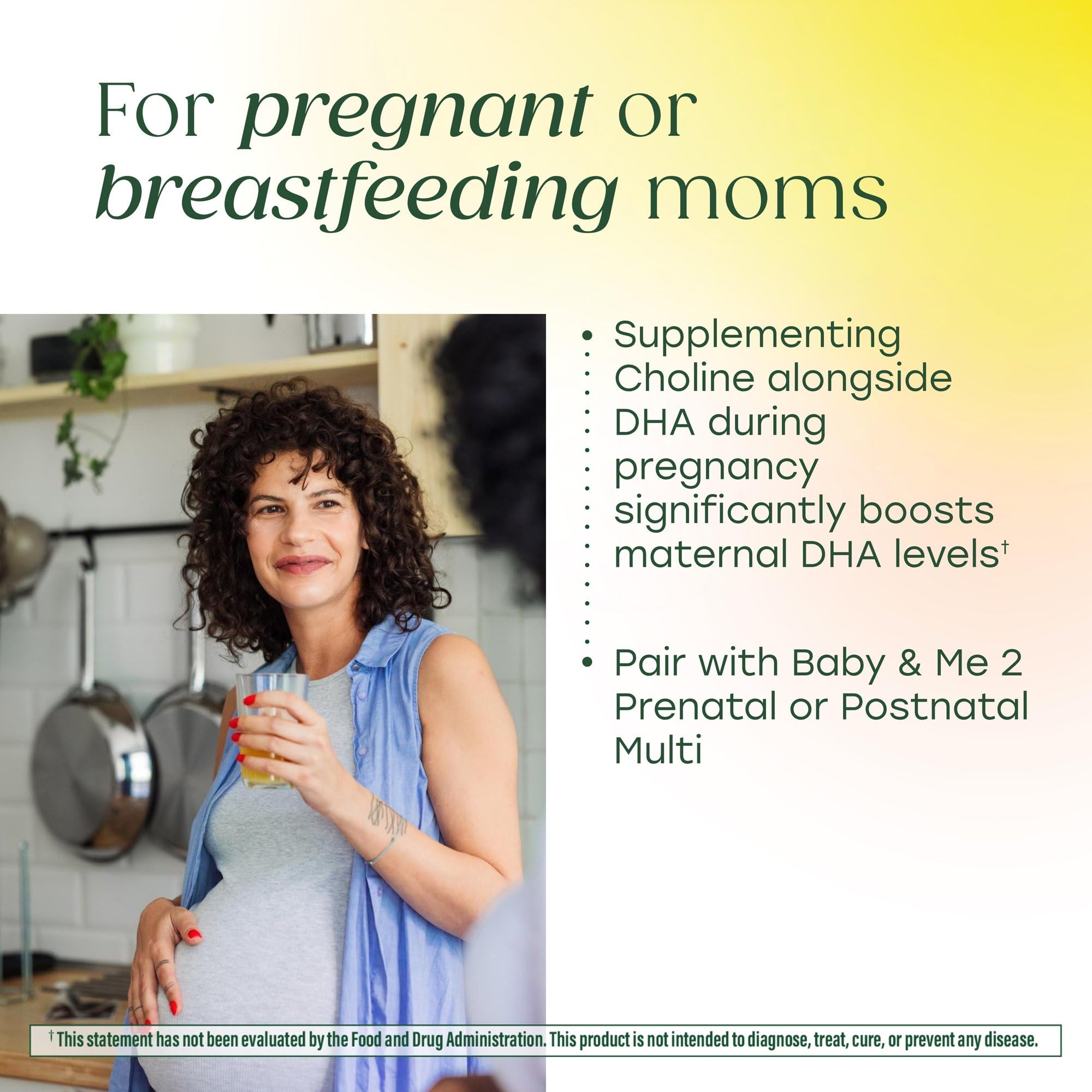 MegaFood Prenatal DHA & Choline capsules on a table