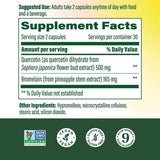 MegaFood Quercetin Bromelain Capsules 500mg bottle side view