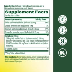 MegaFood Thyroid Extract with Ashwagandha 295g back view