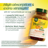 MegaFood Turmeric Curcumin Supplement 1000mg capsules with a glass of water
