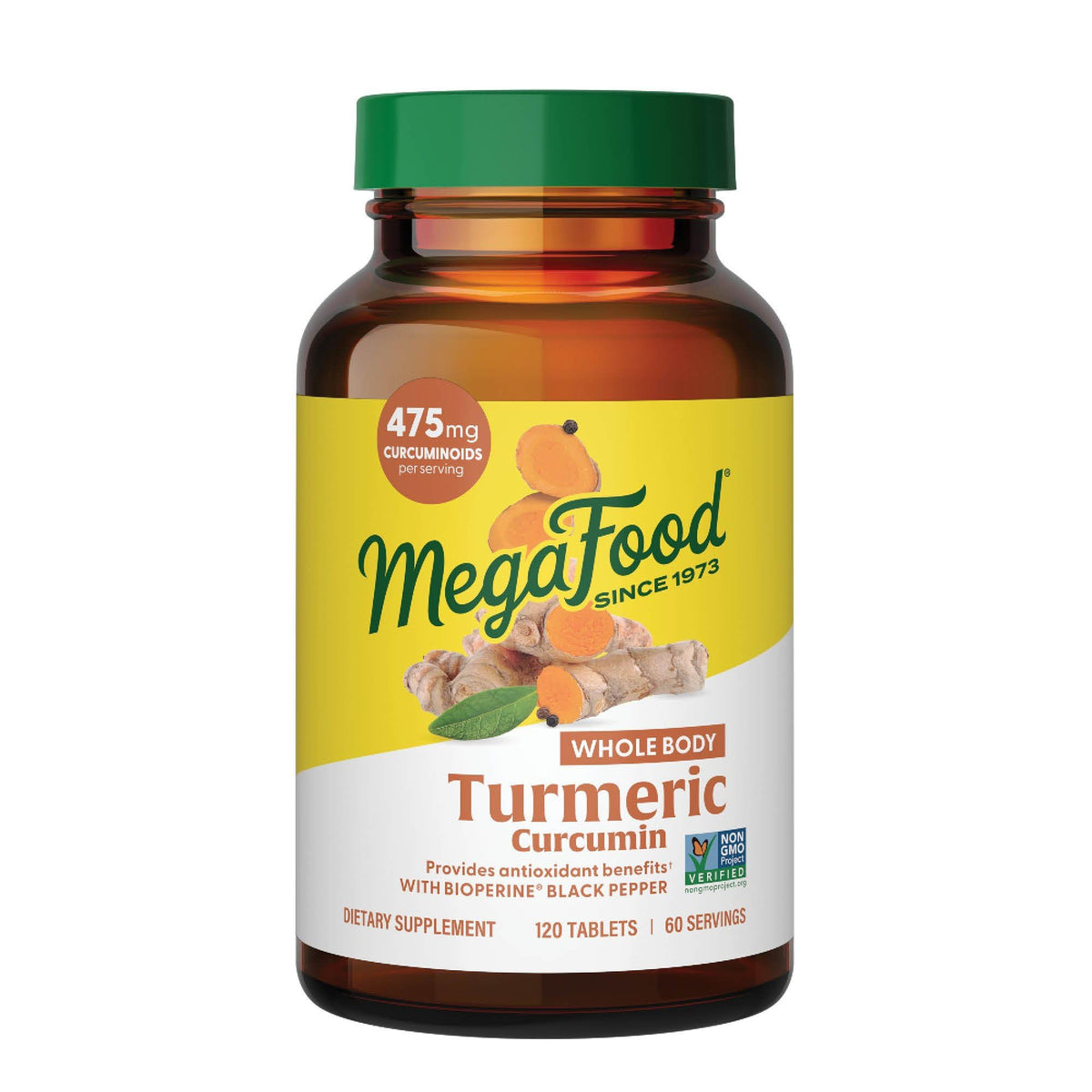 MegaFood Turmeric Extra Strength 500mg supplement front view