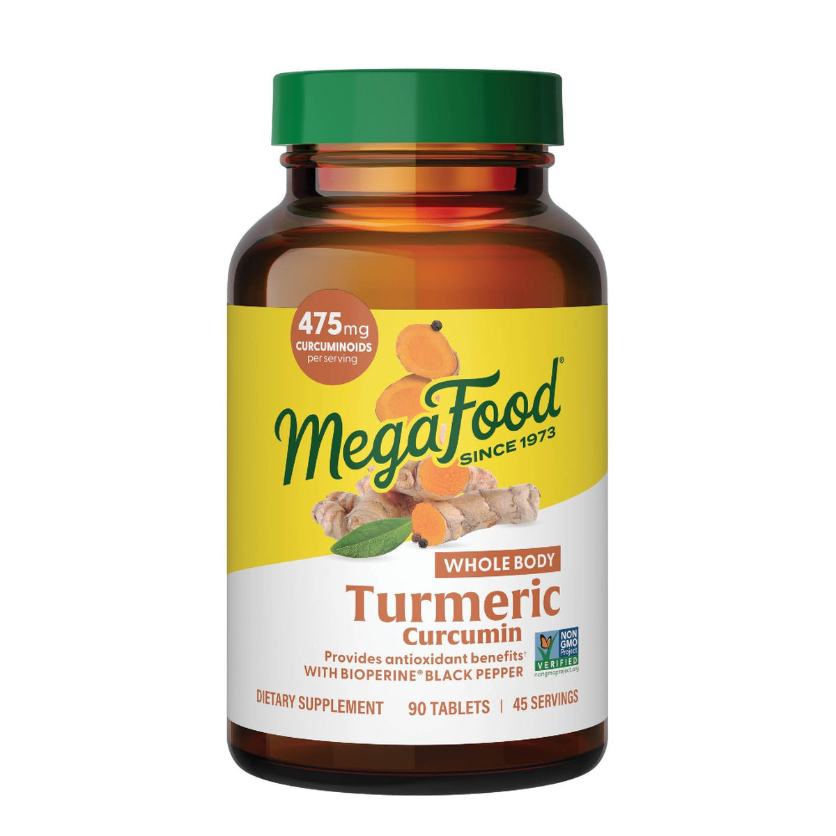 MegaFood Turmeric Extra Strength Supplement 500mg front view