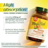 MegaFood Turmeric Extra Strength Supplement 500mg tablets on a surface