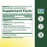 MegaFood Turmeric Powder 500mg side view showing nutrition facts