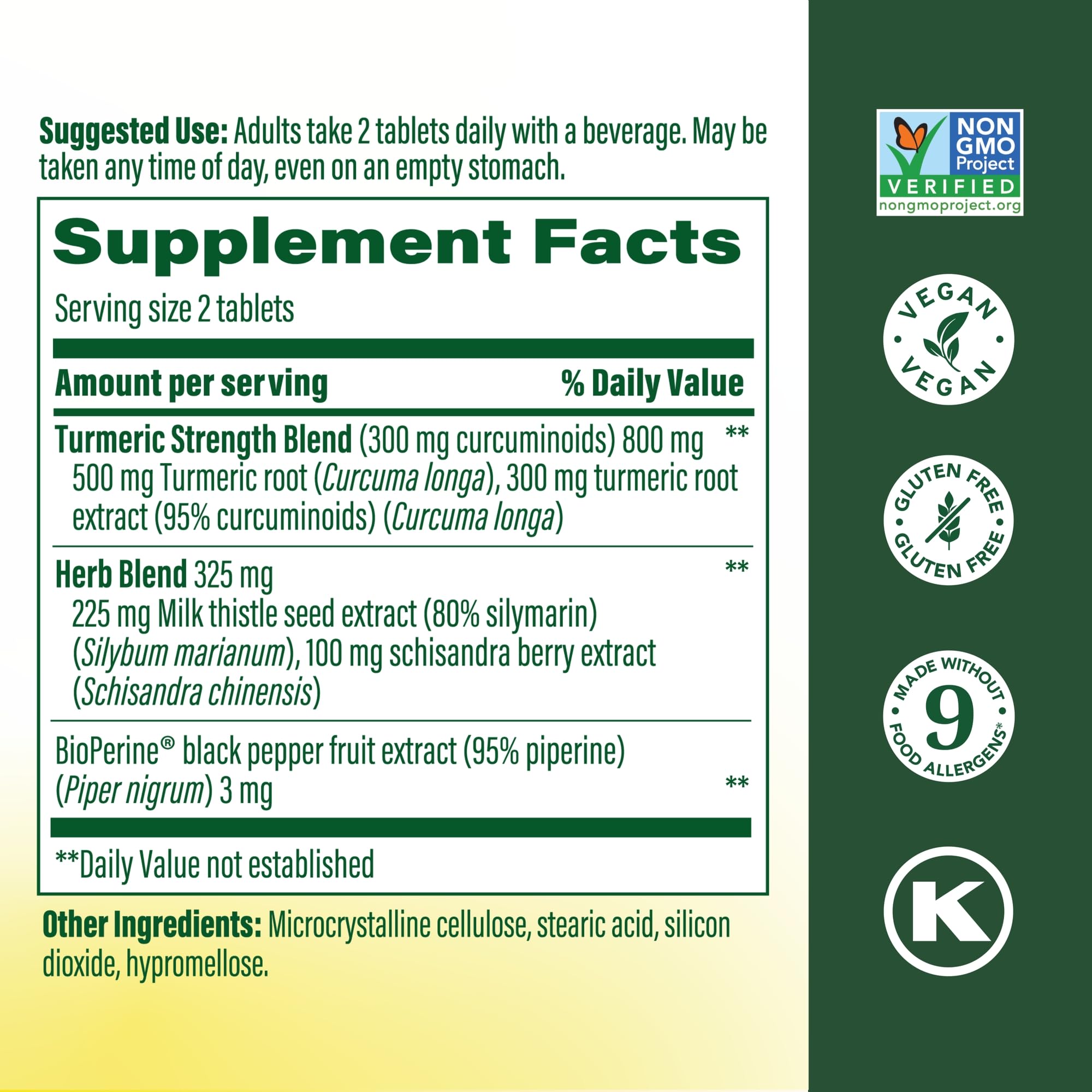 MegaFood Turmeric Strength Blend 227g side view