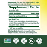 MegaFood Ultra C Vitamin C Supplement 400mg back view