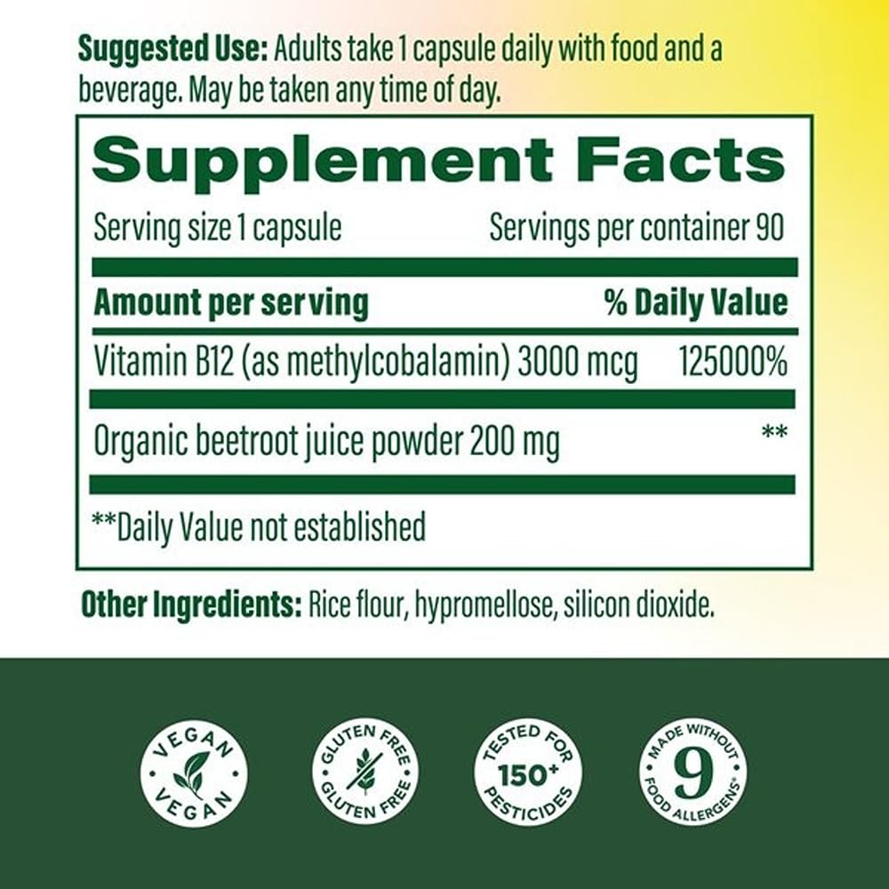 MegaFood Vitamin B12 Extra Strength 3000mcg capsule close-up