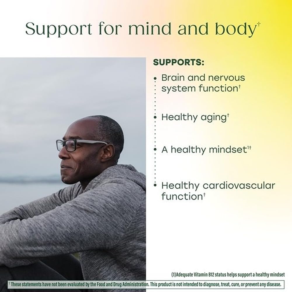 MegaFood Vitamin B12 Extra Strength 3000mcg capsules on a table