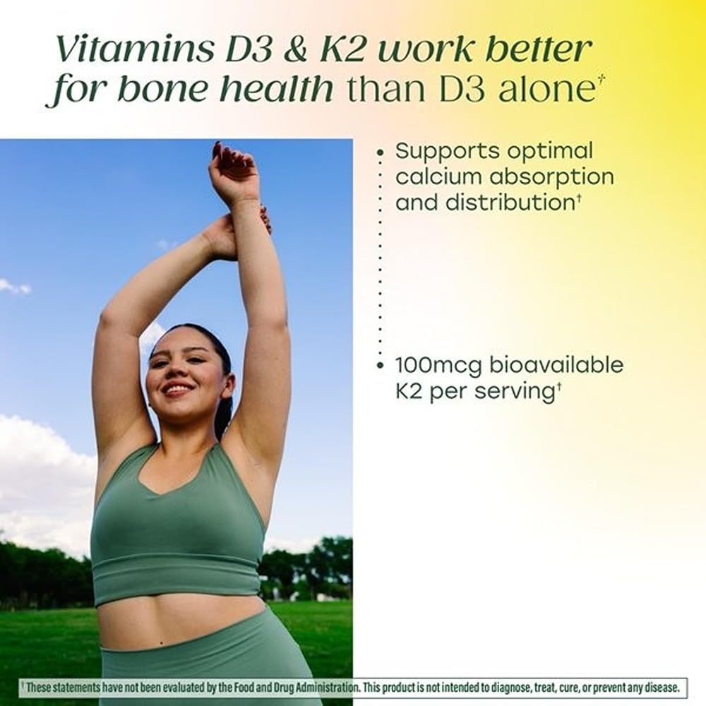 MegaFood Vitamin D3 & K2 Gummies bottle side view