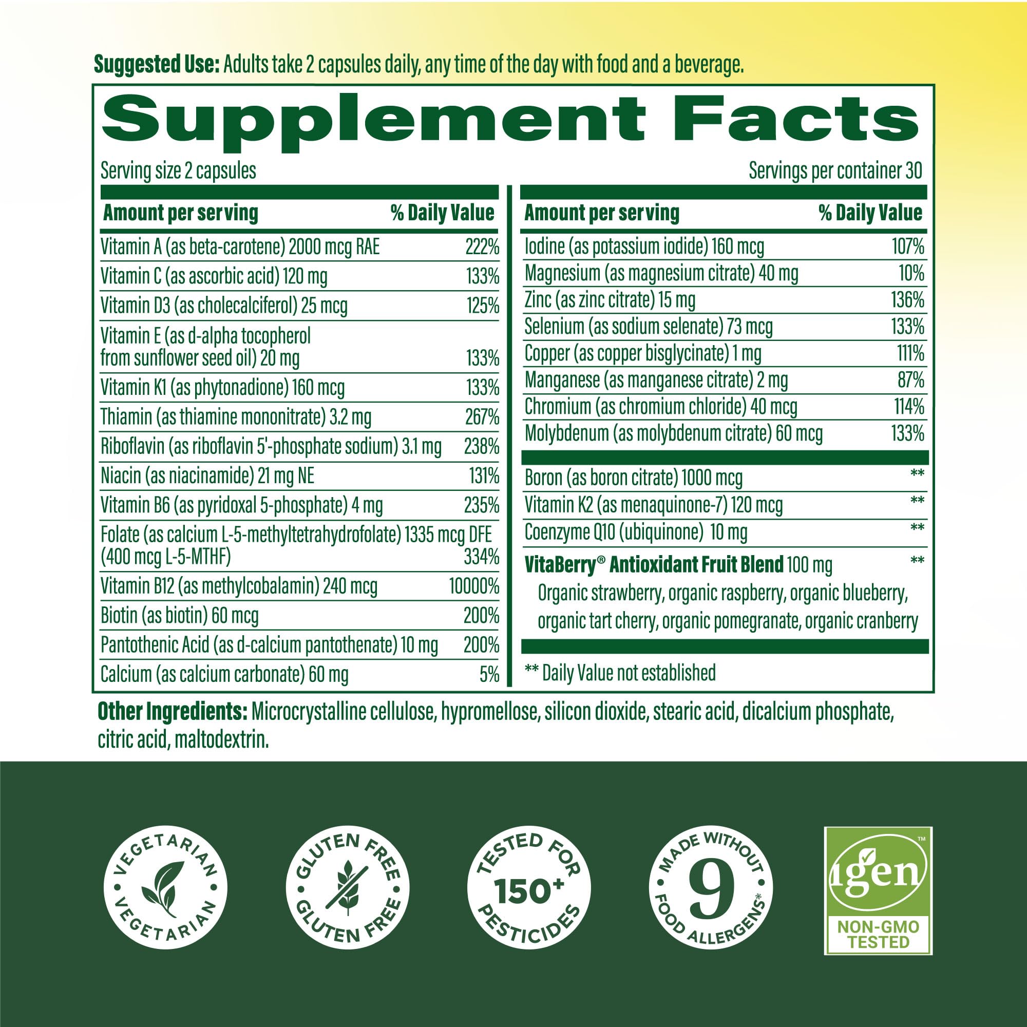 MegaFood Whole Body Multivitamin for Men bottle side view