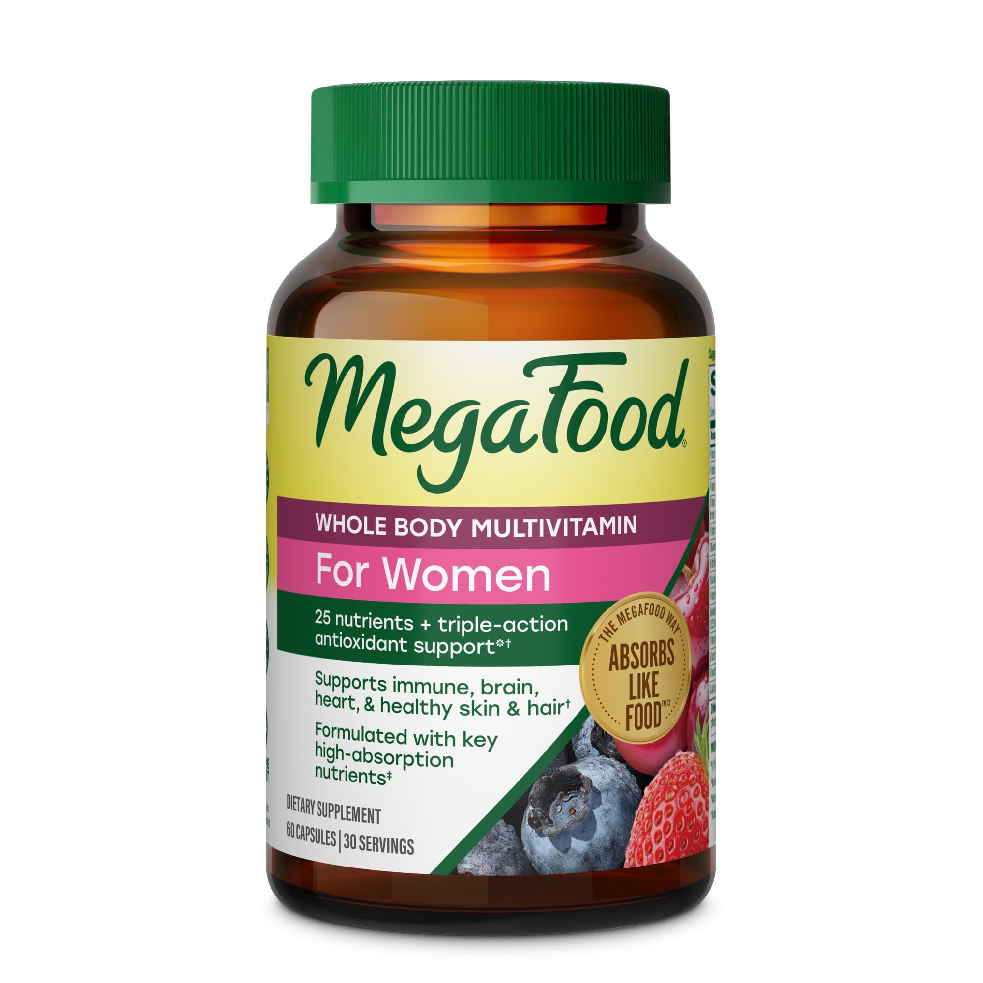 MegaFood Whole Body Multivitamin for Women 60 Capsules front view