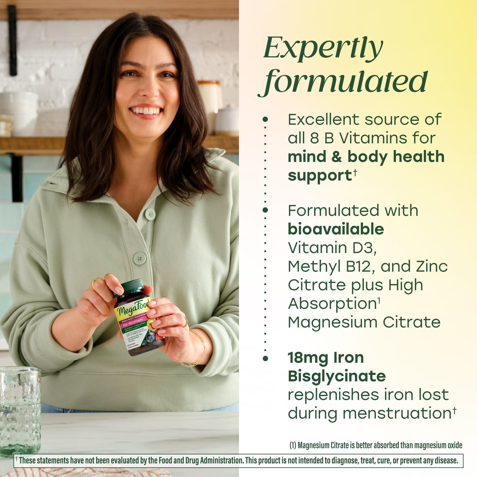 MegaFood Whole Body Multivitamin for Women bottle with label