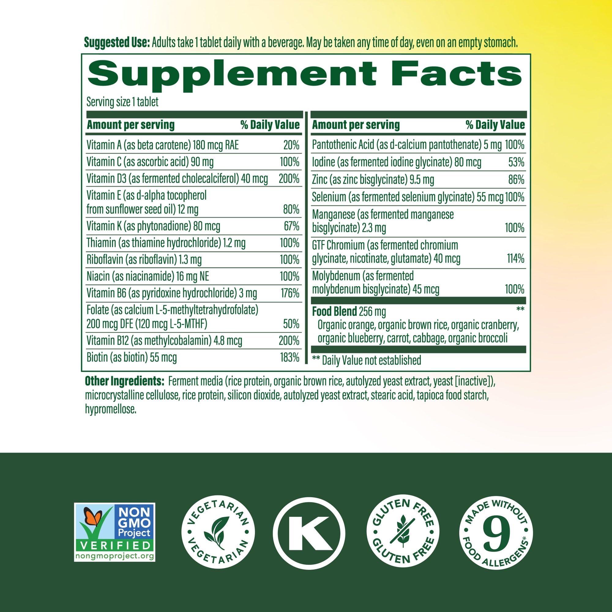 MegaFood Women Over 55 One Daily Multivitamin side view