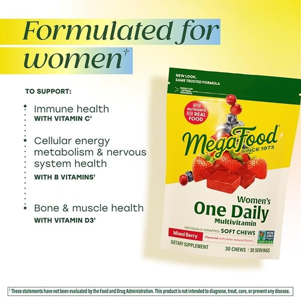 MegaFood Women's Multivitamin Soft Chews mixed berry flavour