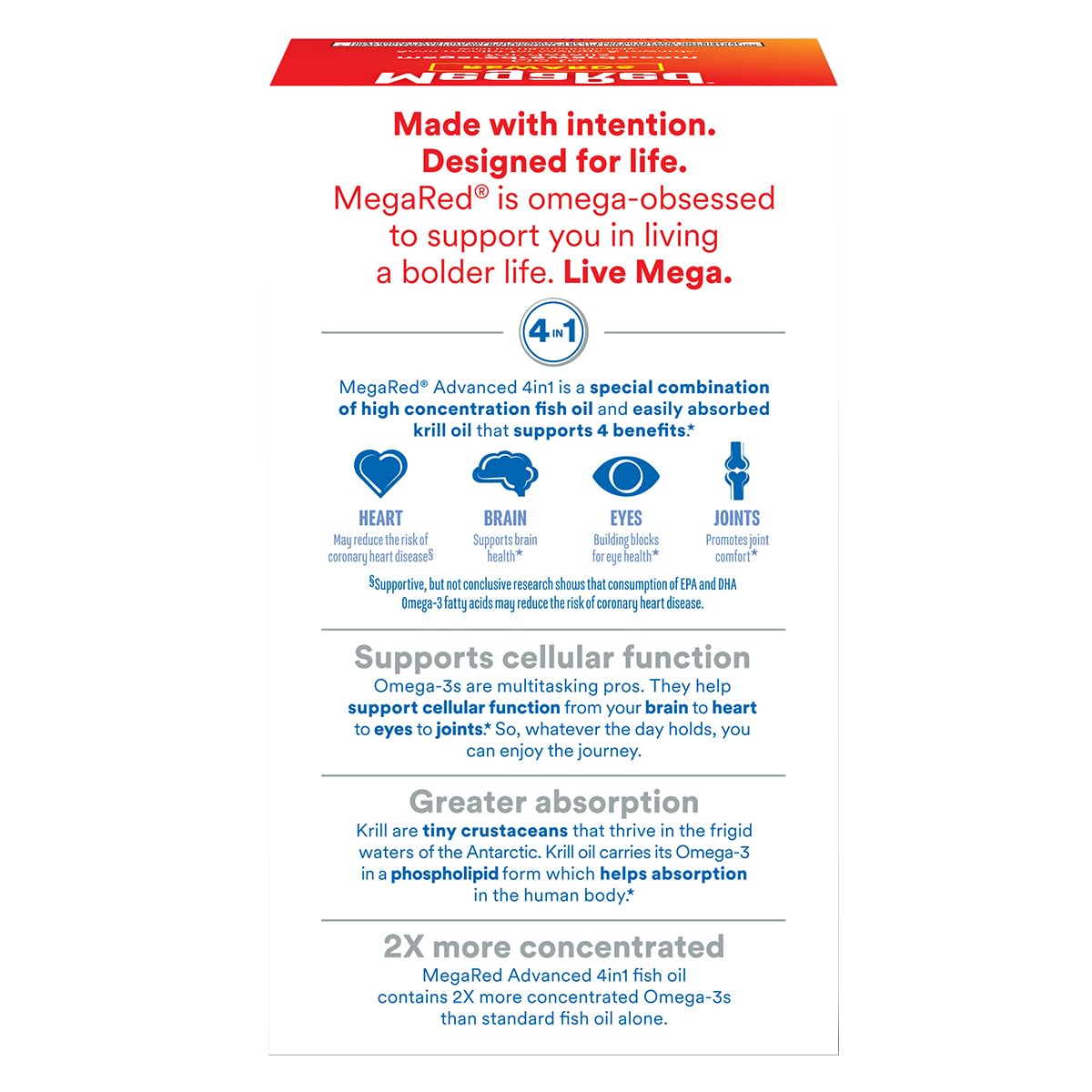 MegaRed Advanced 4-in-1 Omega-3 Fish Oil & Krill Oil packaging