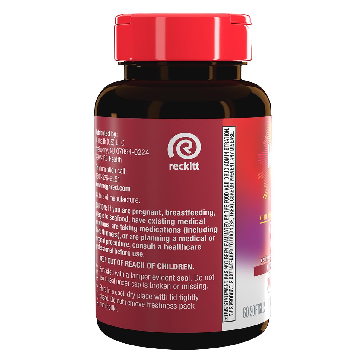 MegaRed Antarctic Krill Oil 1000mg Softgels opened bottle