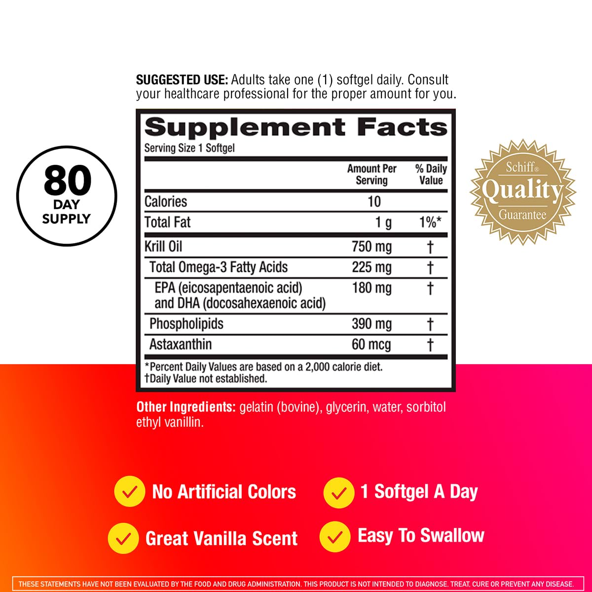 MegaRed Krill Oil 750mg softgel with other vitamins