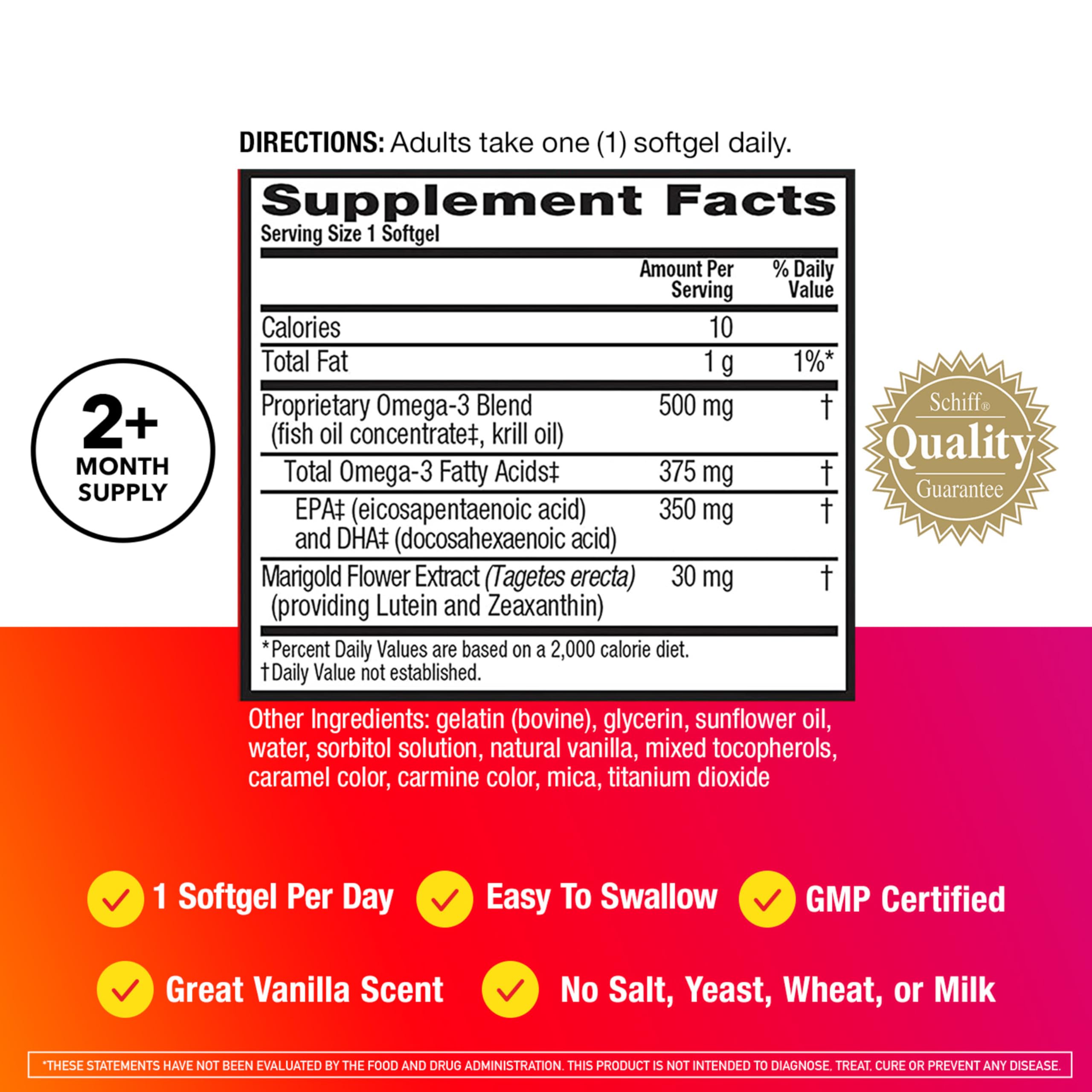 MegaRed Total Body + Refresh Omega-3 supplement back view