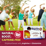 Megaviton B12 Extra Forte liquid supplement vials in a hand