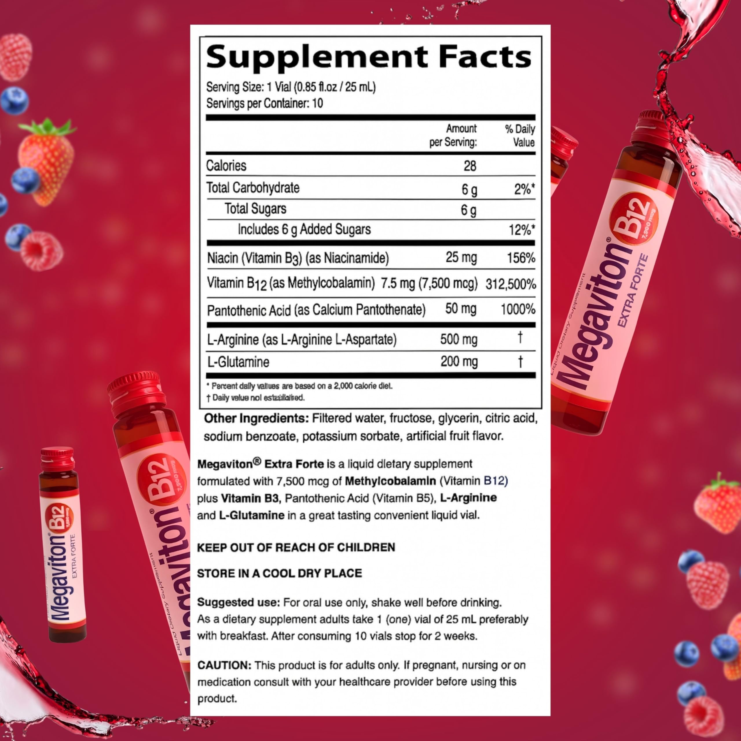 Megaviton B12 Extra Forte liquid vials packaging