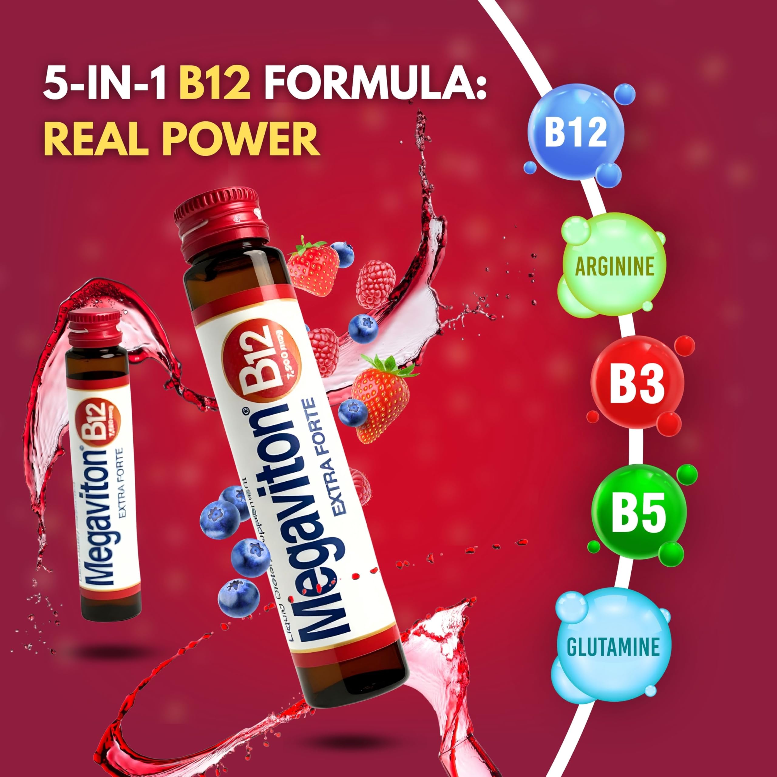 Megaviton B12 Extra Forte nutritional information on packaging
