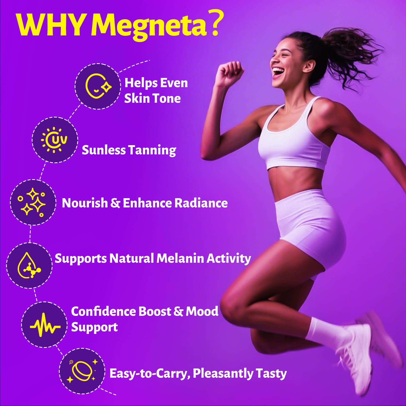 MEGNETA Astaxanthin Tanning Gummies with ingredients list