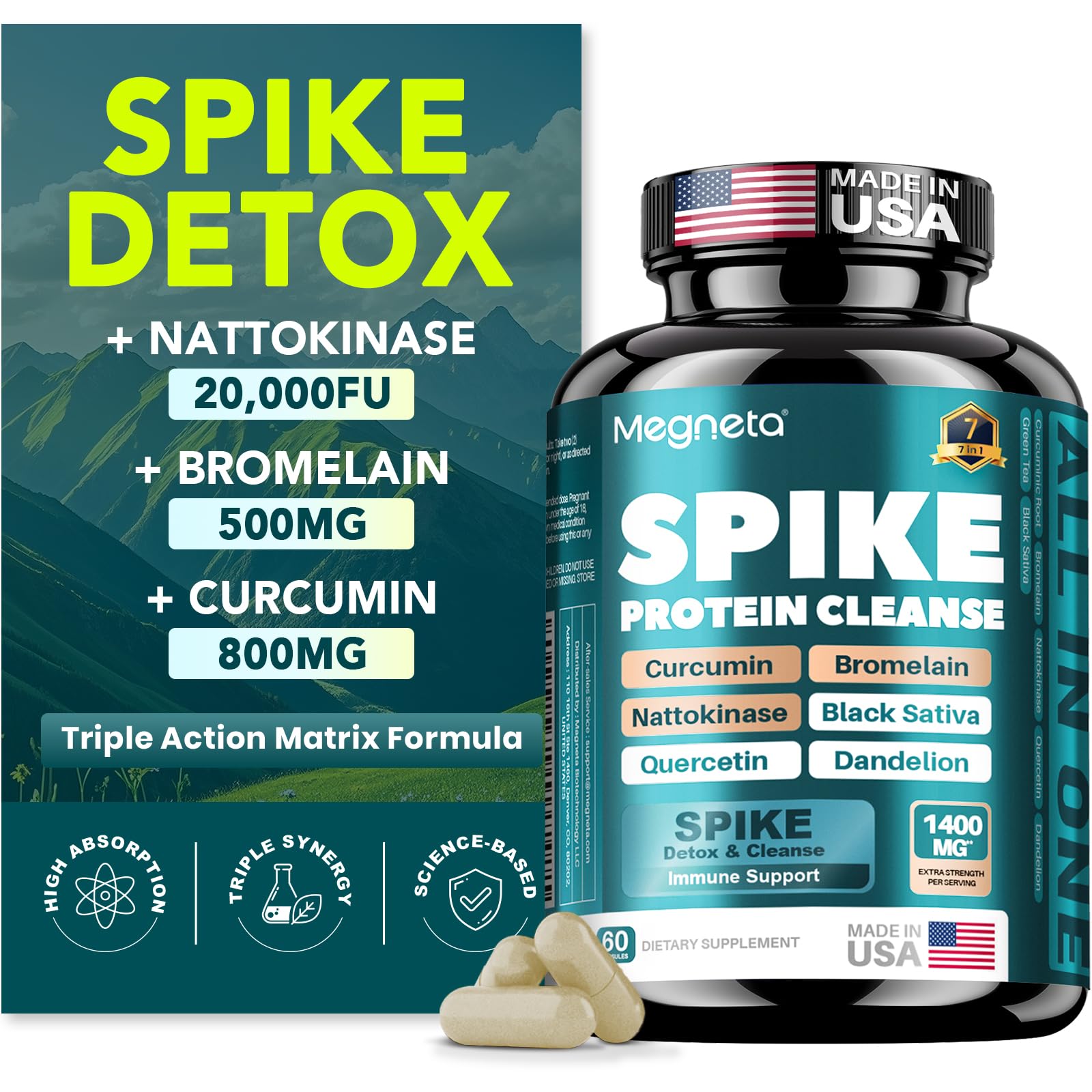 MEGNETA Multi-Enzyme Supplement bottle front view