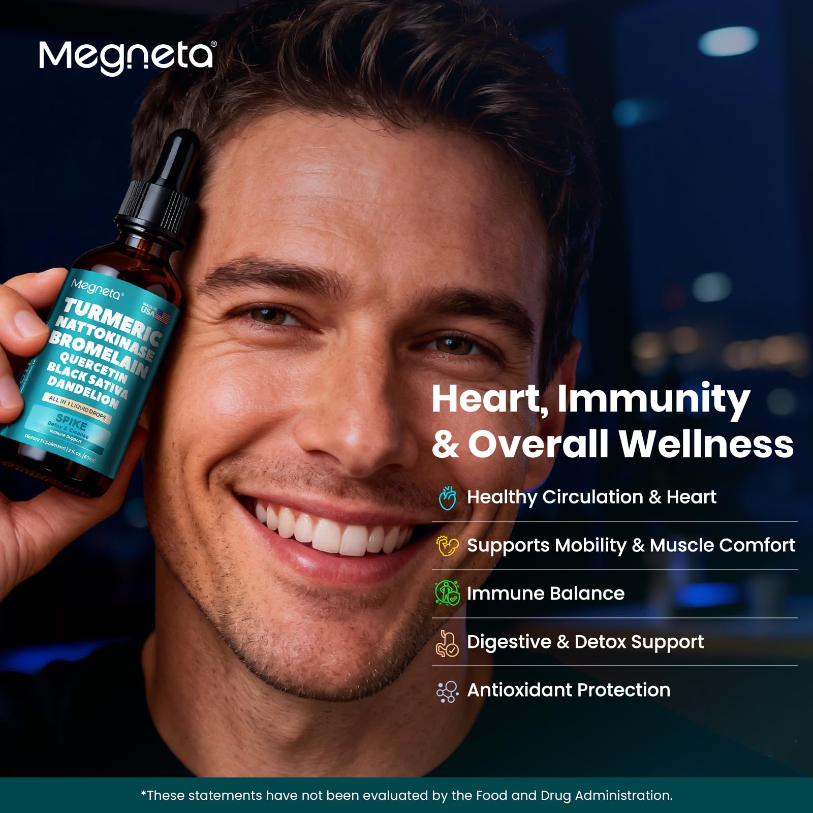 MEGNETA Multi-Enzymes 2 fl oz bottle with dropper